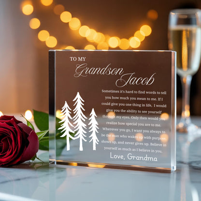 Grandson Gift Personalized Acrylic Plaque – Gifts from Grandma – view 5