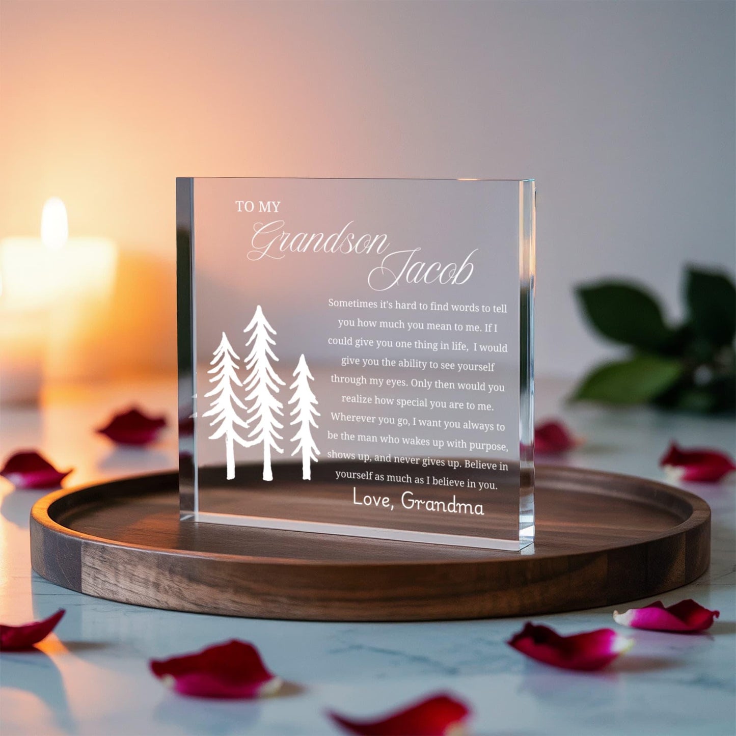 Grandson Gift Personalized Acrylic Plaque – Gifts from Grandma – view 4