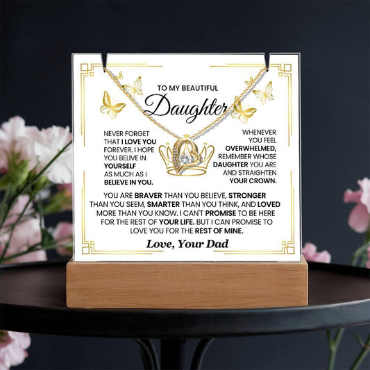 Personalized Daughter Keepsake Bundle Acrylic Plaque and Forever Love – view 2