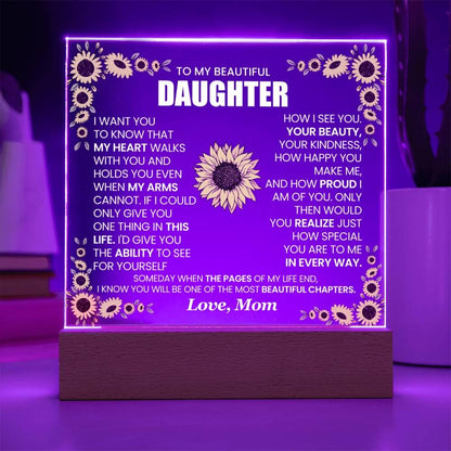 Personalized Daughter Sunflower LED Acrylic Plaque – Graduation gift – view 8