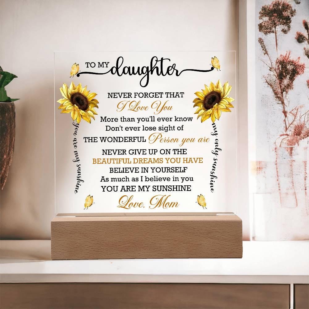 To My Daughter Sunflower Personalized Acrylic Plaque – Graduation gift – view 2