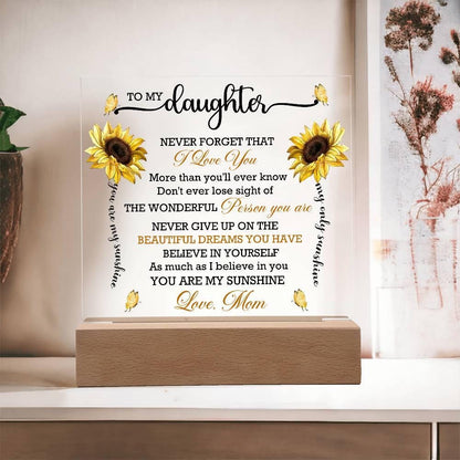 To My Daughter Sunflower Personalized Acrylic Plaque – Graduation gift – view 2
