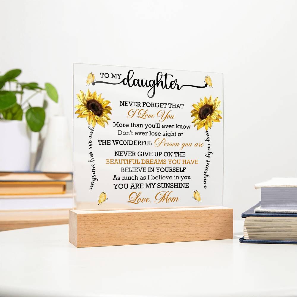To My Daughter Sunflower Personalized Acrylic Plaque – Graduation gift – view 9