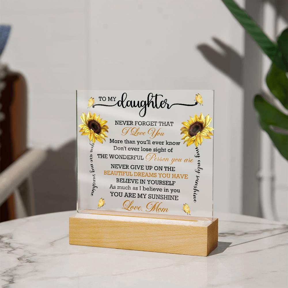 To My Daughter Sunflower Personalized Acrylic Plaque – Graduation gift – view 7