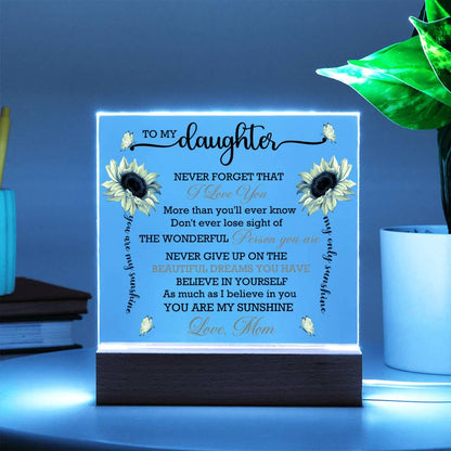 To My Daughter Sunflower Personalized Acrylic Plaque – Graduation gift – view 3
