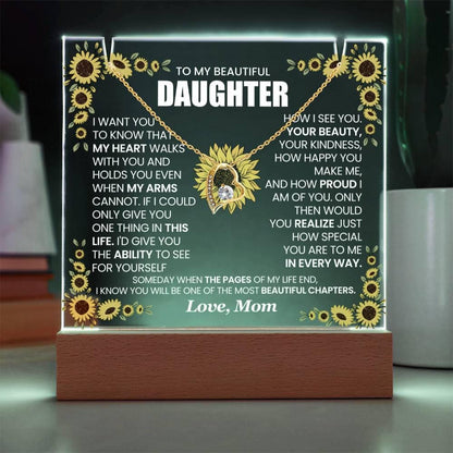 Personalized Daughter Keepsake Acrylic with Necklace