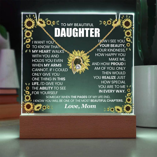 Personalized Daughter Keepsake Acrylic with Necklace