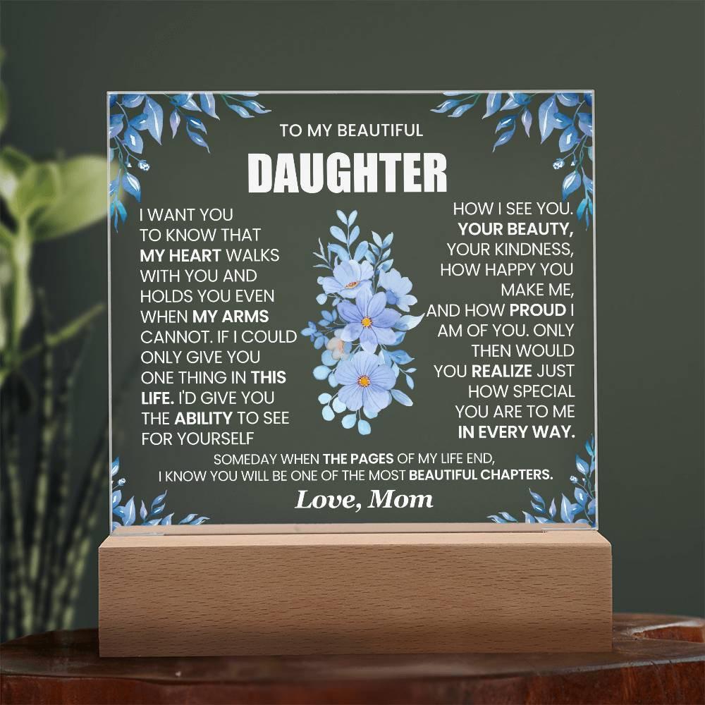 Personalized Daughter Floral LED Acrylic Plaque – Graduation gift – view 8