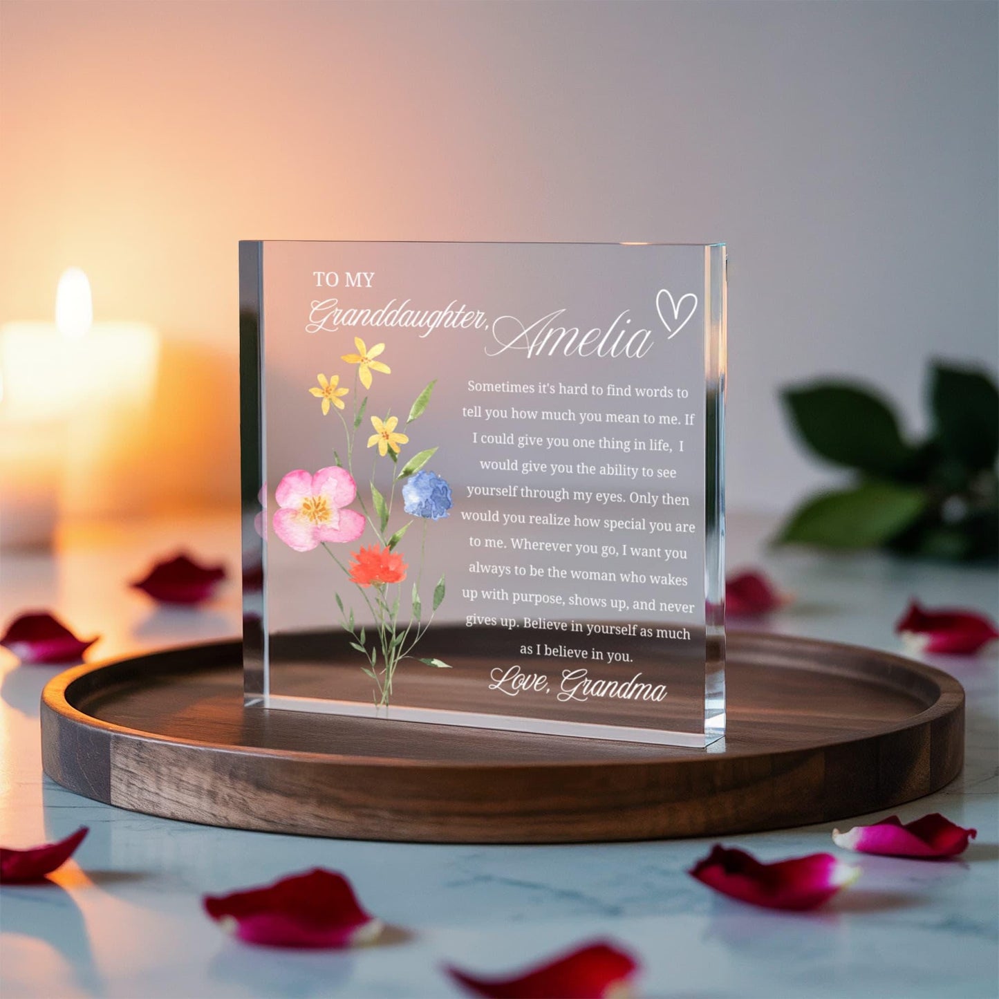 Personalized Granddaughter Gift Acrylic Plaque – view 5