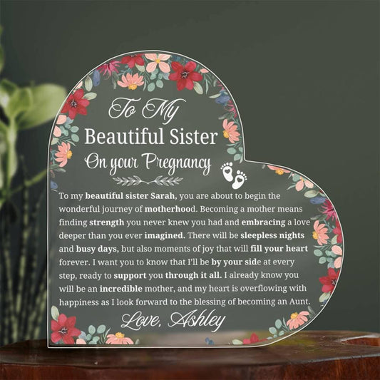 Sister Pregnancy Gift Personalized Acrylic Plaque – Mom To be Gift