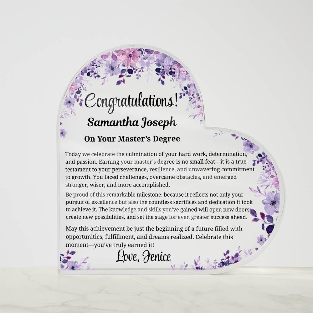 Master's Degree Graduation Personalized Gift – Graduation Keepsake – view 5