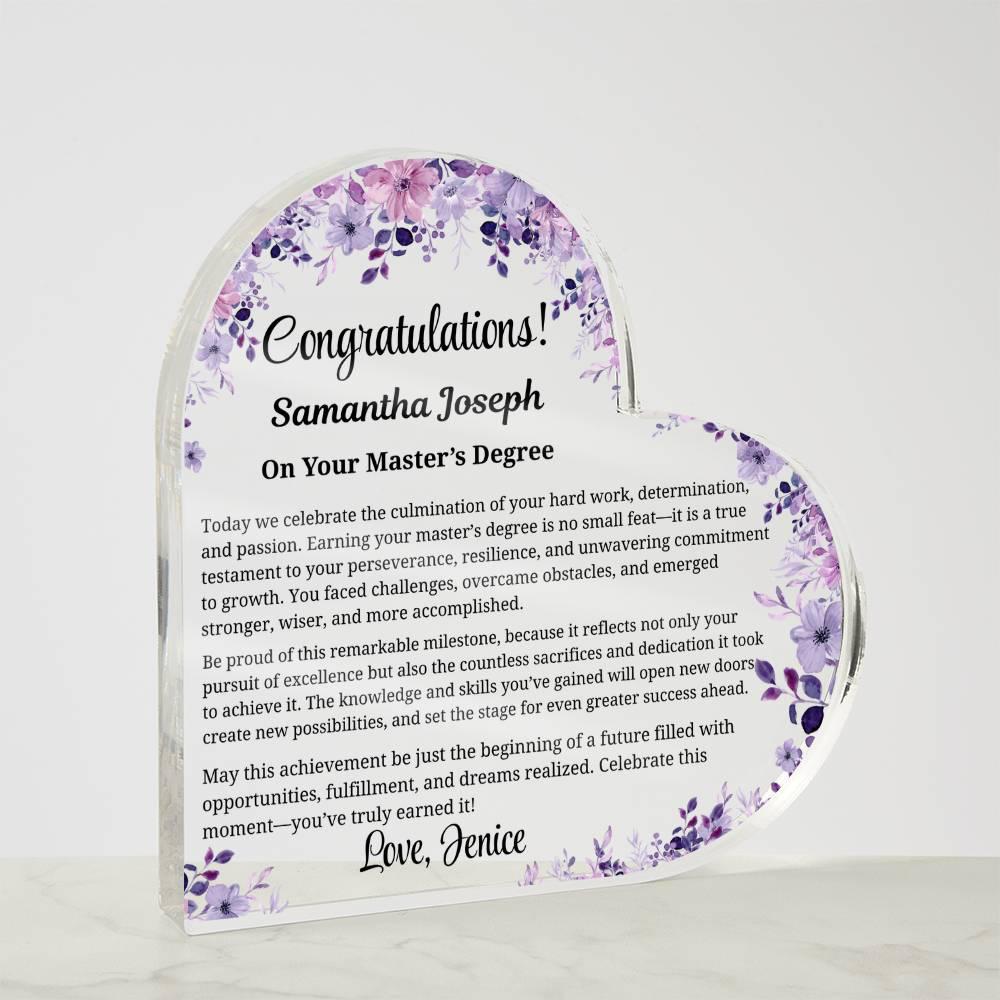 Master's Degree Graduation Personalized Gift – Graduation Keepsake – view 4