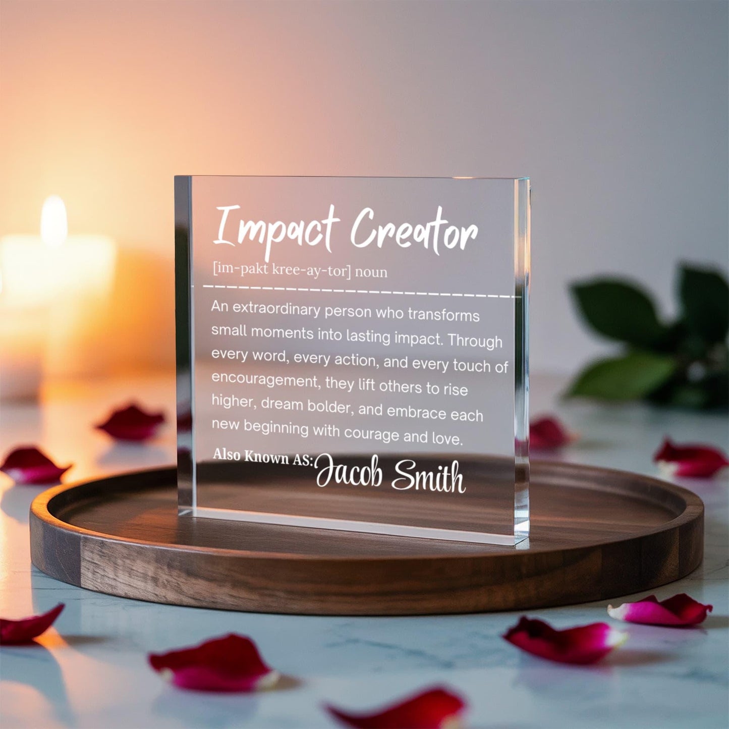 Impact Creator Personalized Acrylic Block – Gift for Co Worker – view 5