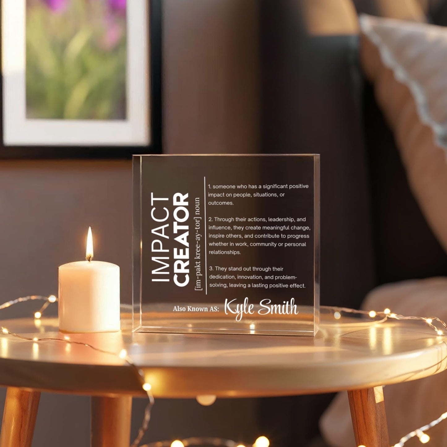 Personalized Impact Creator Acrylic Block – Gift for Coworker – view 5