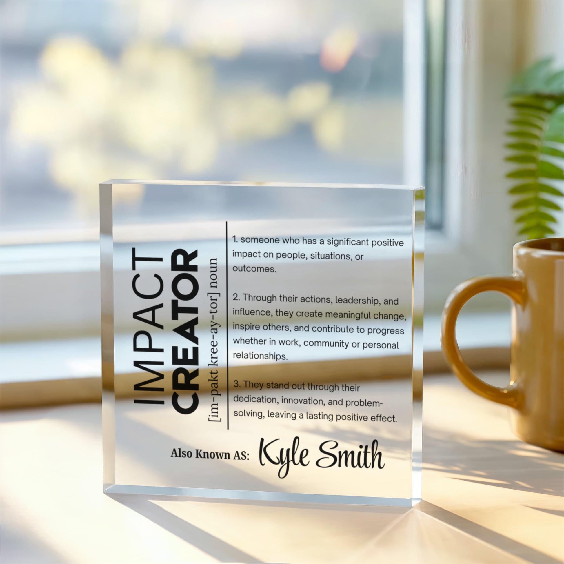 Personalized Impact Creator Acrylic Block – Gift for Coworker – view 2