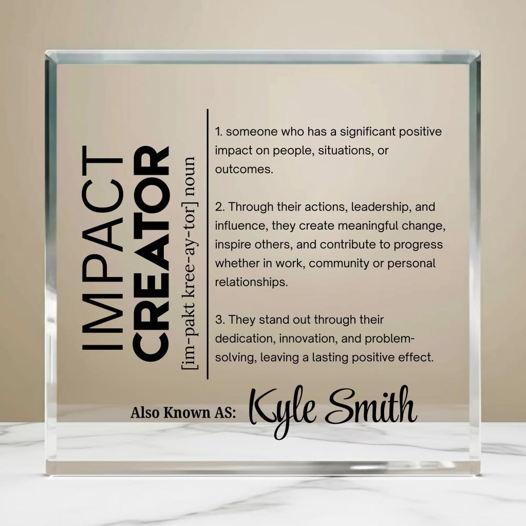 Personalized Impact Creator Acrylic Block – Gift for Coworker