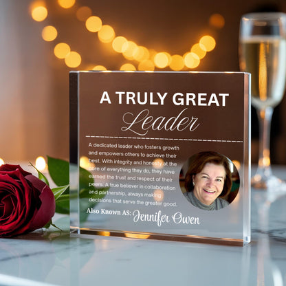 Leader Gift Personalized Photo Acrylic Plaque – Mentor Gift – view 2