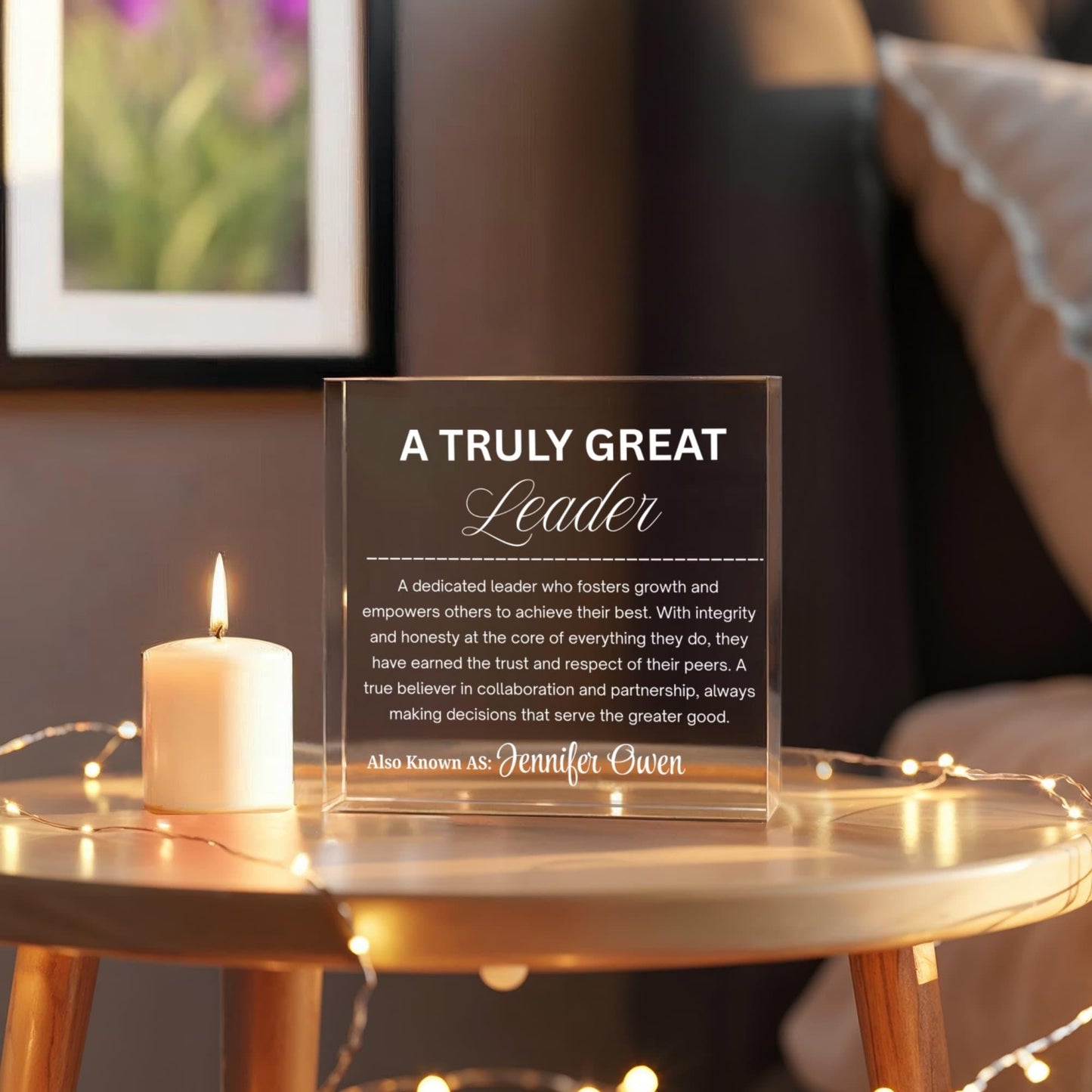 Personalized Gift for Leader Acrylic Block Plaque – Mentor Gift – view 4
