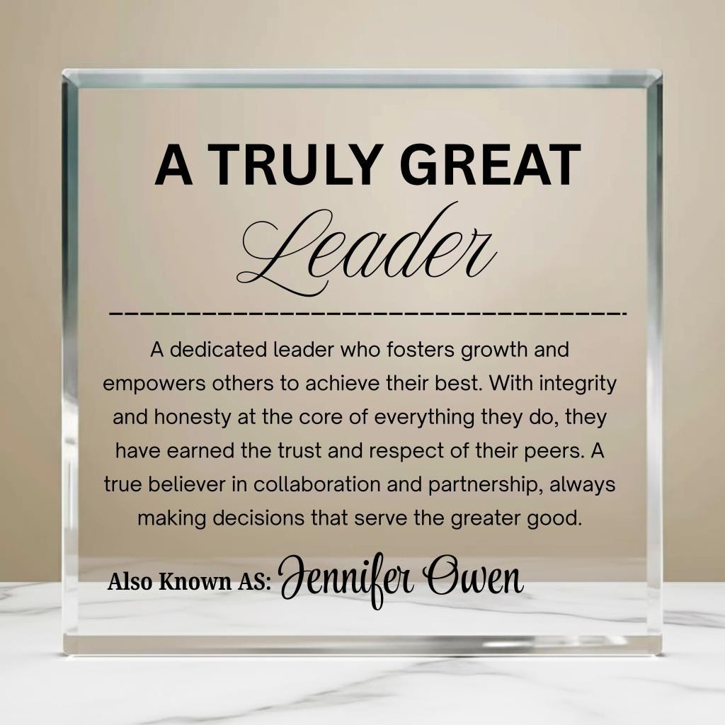 Personalized Gift for Leader Acrylic Block Plaque – Mentor Gift