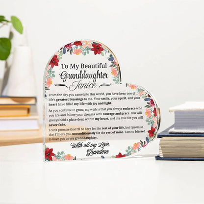 To My Granddaughter Personalized Acrylic Plaque – Gift from Grandma – view 3