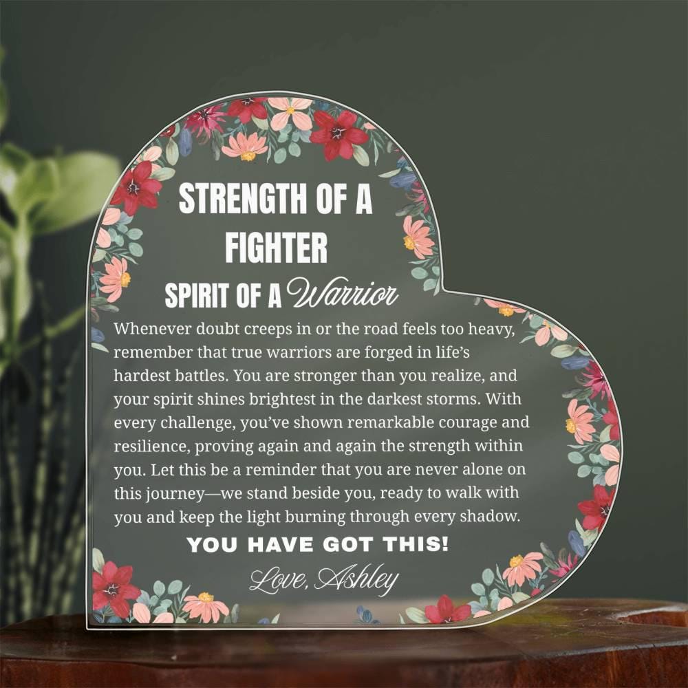 Strength of Fighter Encouragement Gift – Breast Cancer Fighter Gift