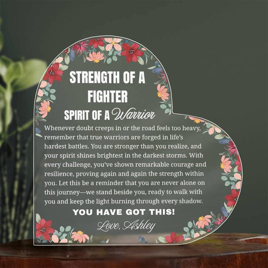 Strength of Fighter Encouragement Gift – Breast Cancer Fighter Gift