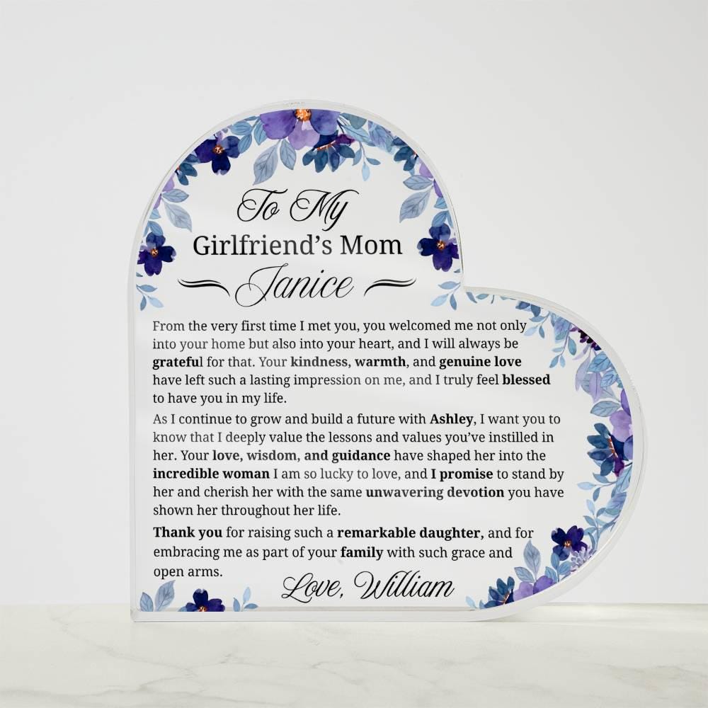 Girlfriend’s Mom Gift Personalized Heart Plaque – view 5