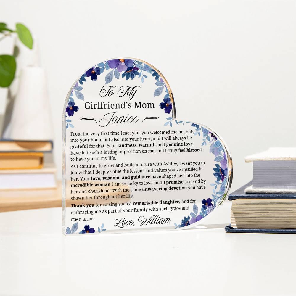 Girlfriend’s Mom Gift Personalized Heart Plaque – view 3