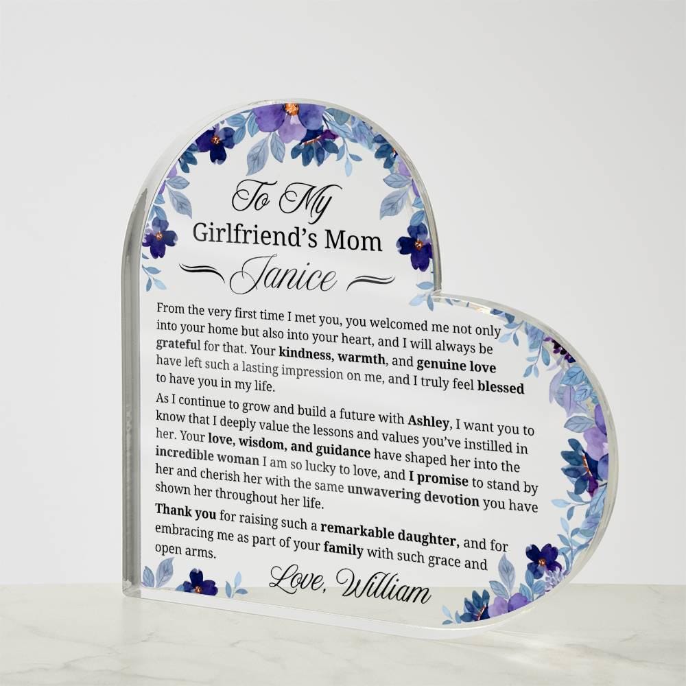 Girlfriend’s Mom Gift Personalized Heart Plaque – view 4
