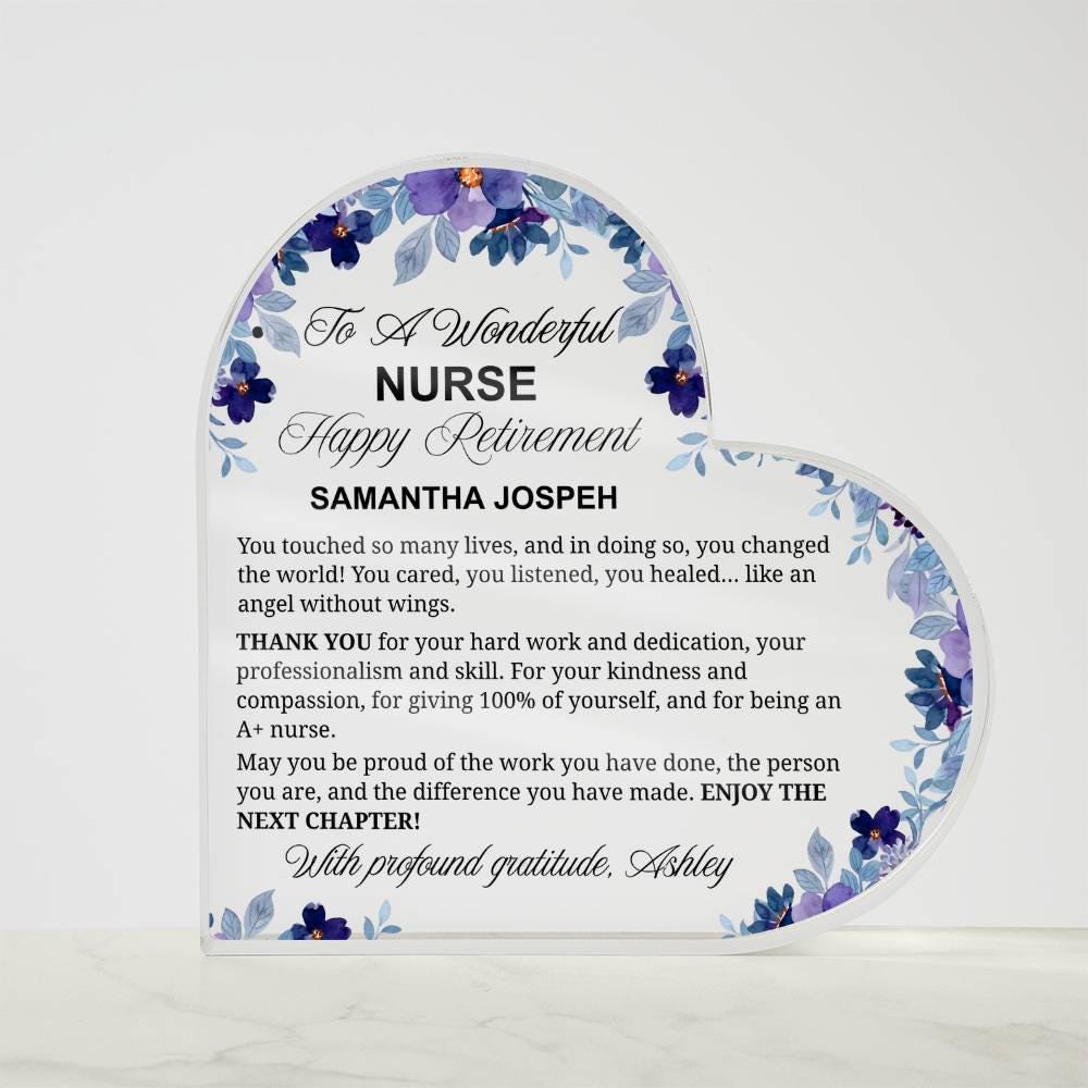 Personalized Nurse Retirement Gift Acrylic Plaque – Retirement Gift – view 3
