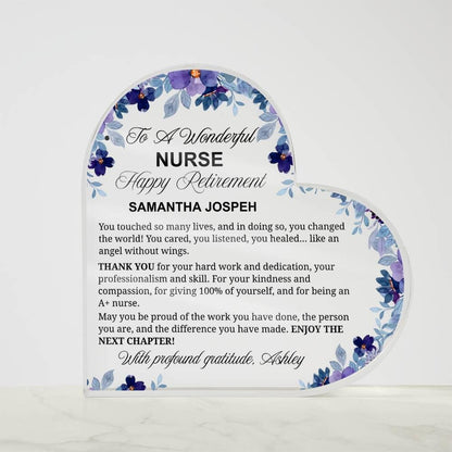Personalized Nurse Retirement Gift Acrylic Plaque – Retirement Gift – view 3