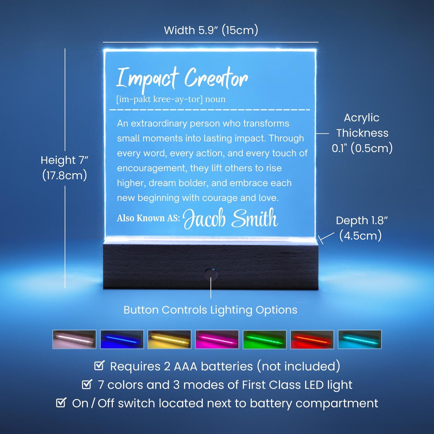 Impact Creator Personalized Acrylic Plaque – Gift for Employee – view 7