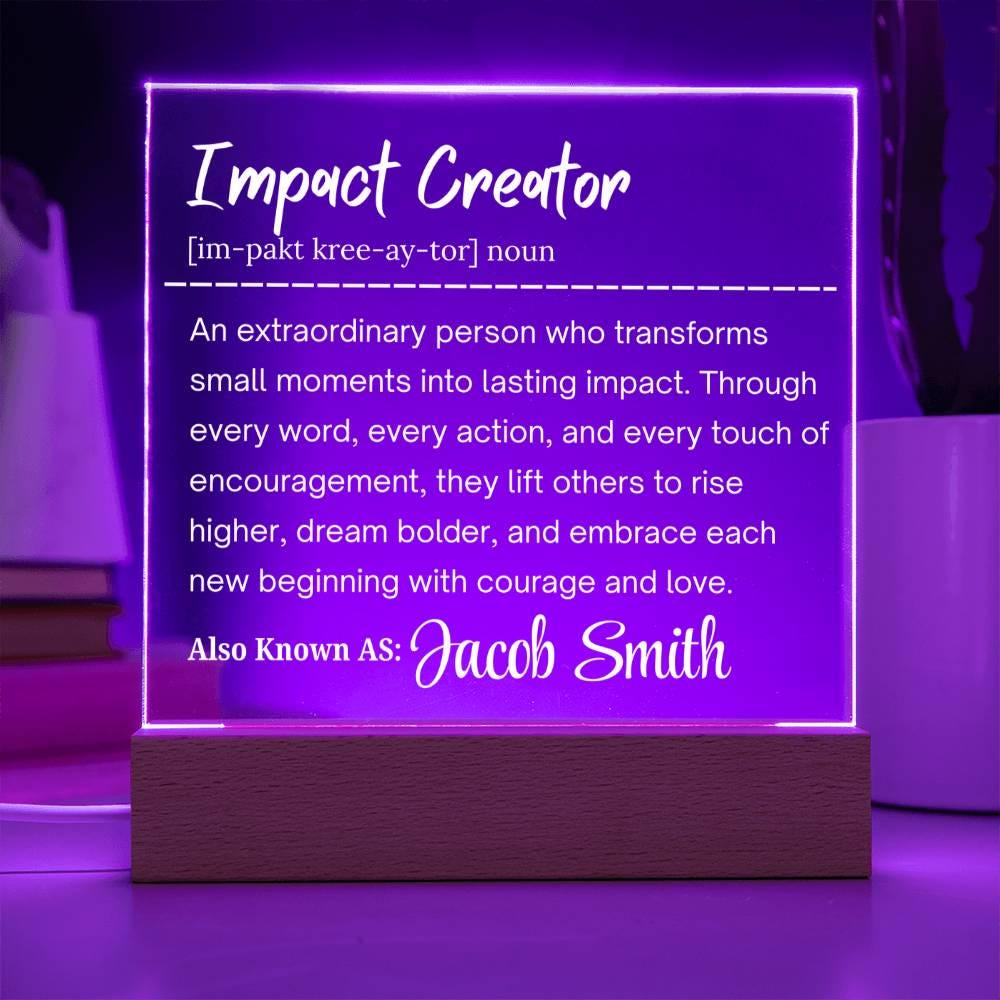 Impact Creator Personalized Acrylic Plaque – Gift for Employee – view 9