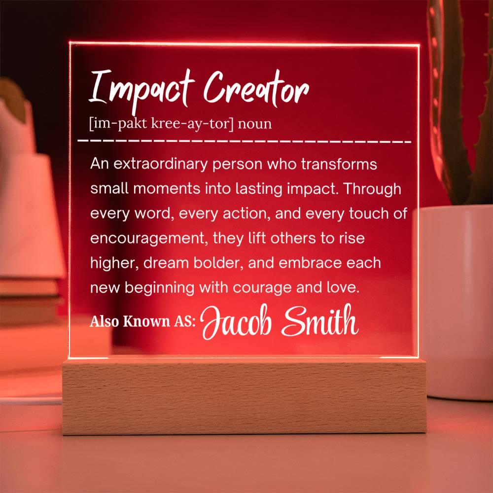 Impact Creator Personalized Acrylic Plaque – Gift for Employee – view 4