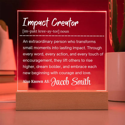 Impact Creator Personalized Acrylic Plaque – Gift for Employee – view 4