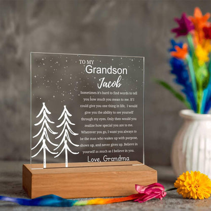 Personalized Grandson Gift Acrylic Plaque – Birthday Gift for Grandson – view 10