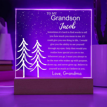 Personalized Grandson Gift Acrylic Plaque – Birthday Gift for Grandson – view 9