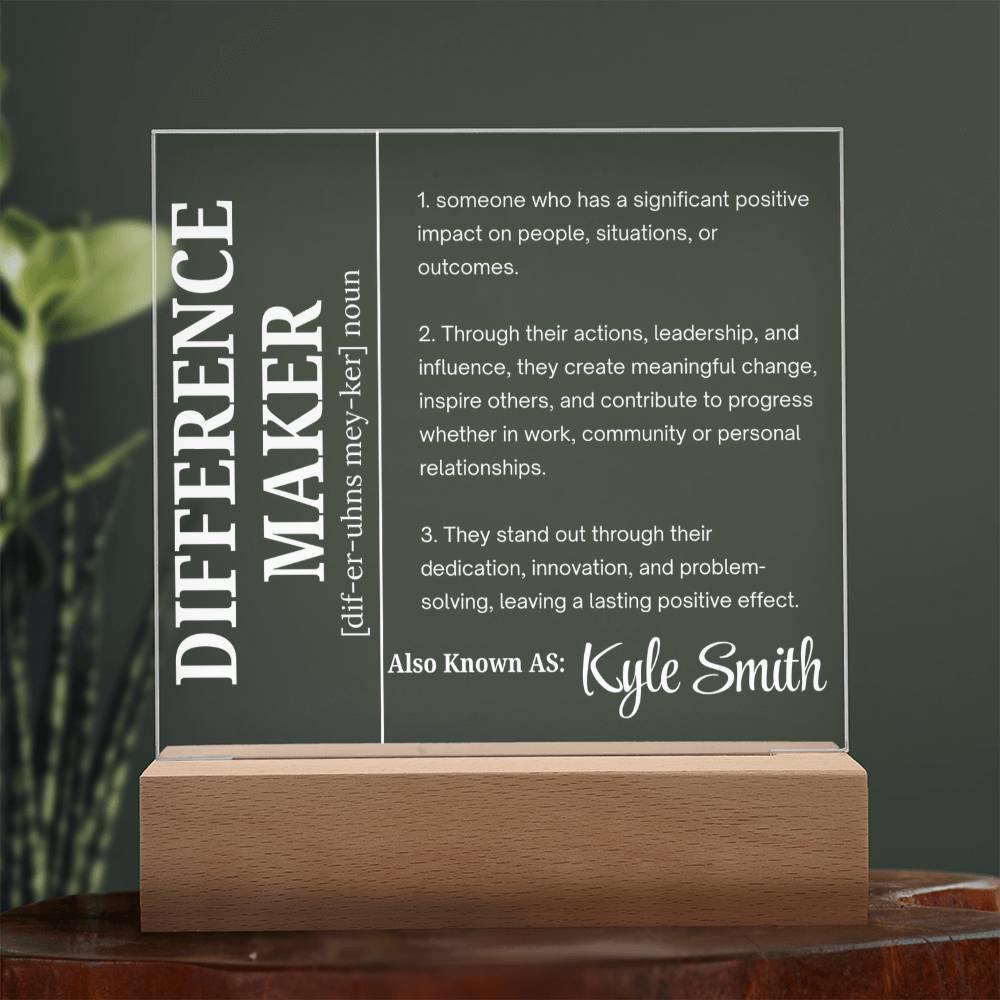 Difference Maker Personalized Acrylic Sign – Mentor Appreciation Gift – view 6