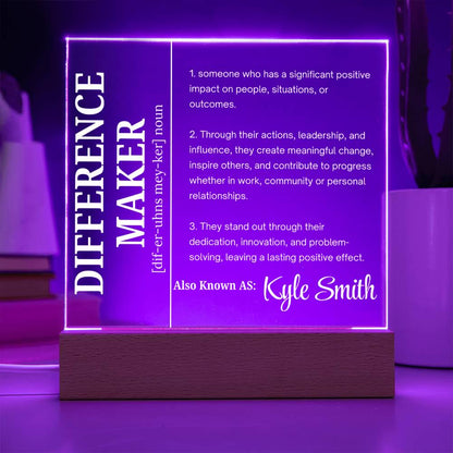 Difference Maker Personalized Acrylic Sign – Mentor Appreciation Gift – view 4