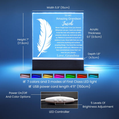 Personalized Grandson Gift Acrylic Sign – view 6