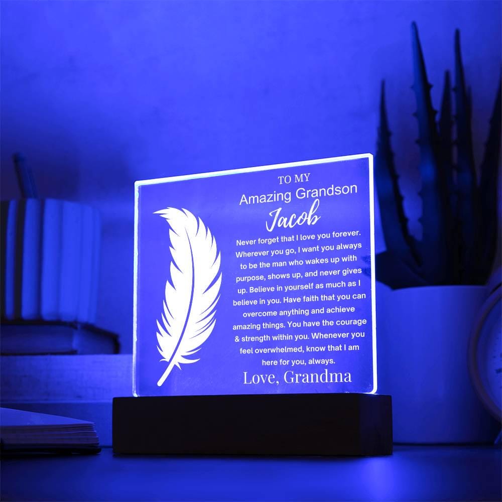 Personalized Grandson Gift Acrylic Sign – view 4