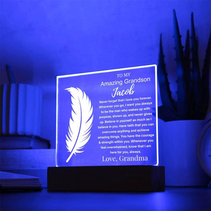 Personalized Grandson Gift Acrylic Sign – view 4
