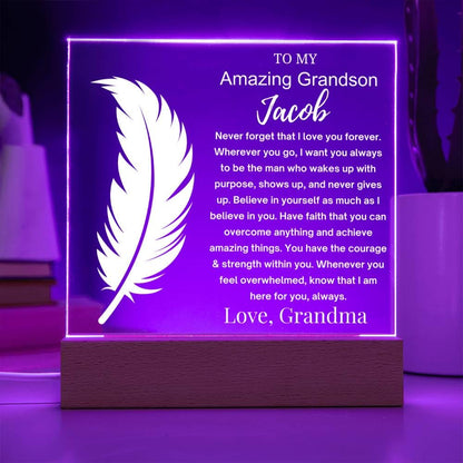 Personalized Grandson Gift Acrylic Sign – view 3