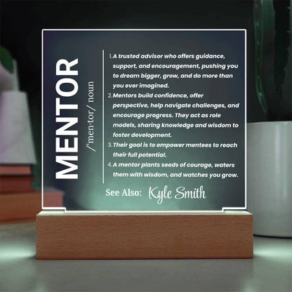 Personalized Mentor Gift Acrylic Sign – Gift for Nursing Mentor – view 2