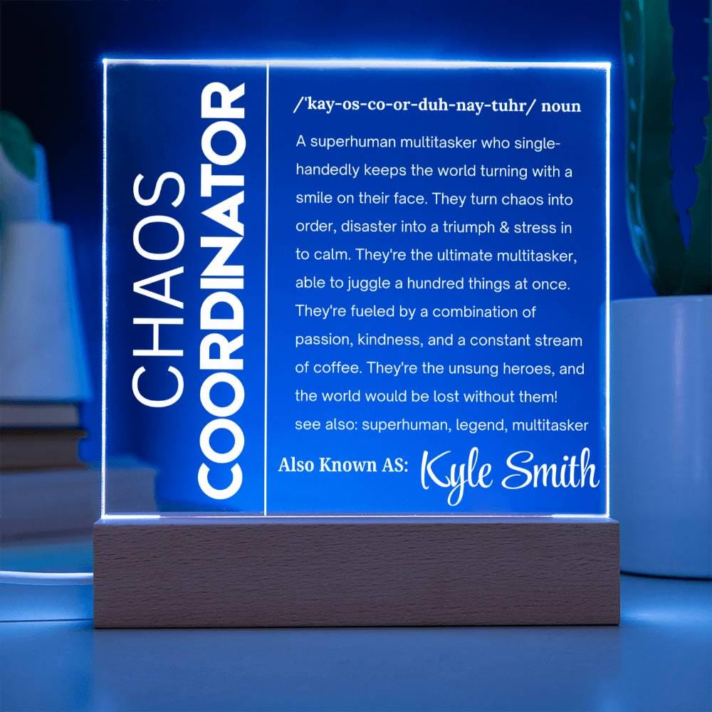 Chaos Coordinator Personalized Acrylic Plaque – Project Manager Gift – view 10
