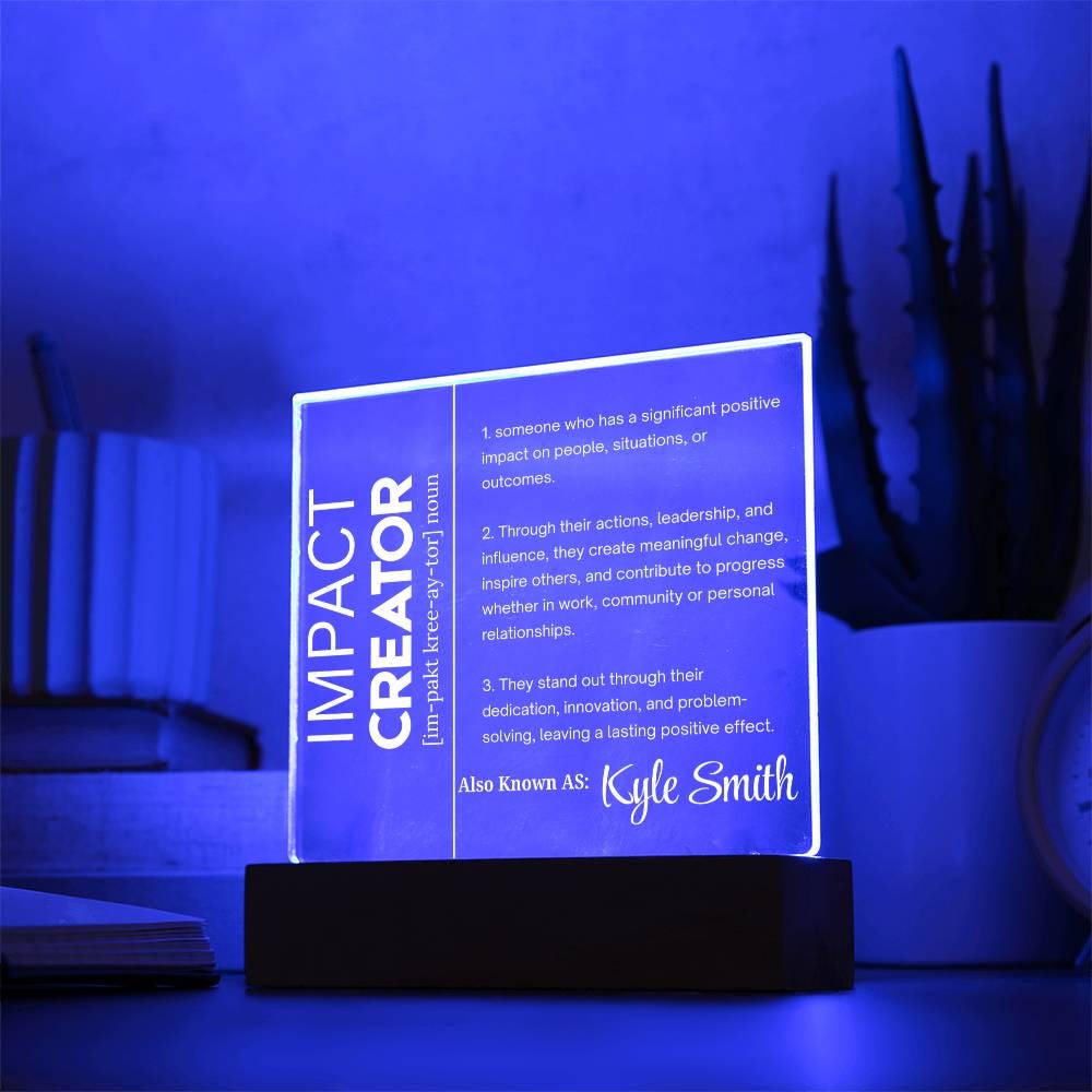 Impact Creator Personalized Acrylic Plaque – Corporate Gift – view 3