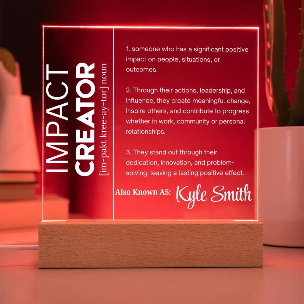Impact Creator Personalized Acrylic Plaque – Corporate Gift – view 4