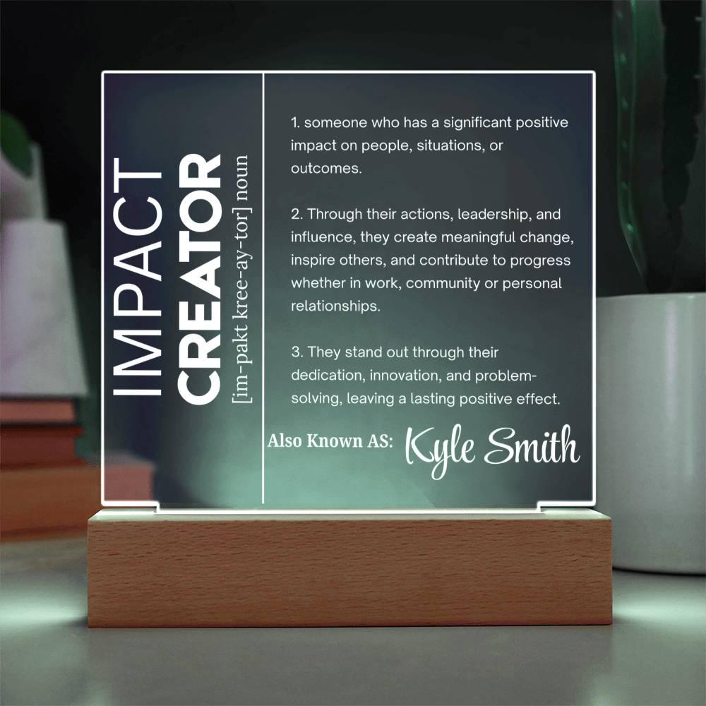 Impact Creator Personalized Acrylic Plaque – Corporate Gift