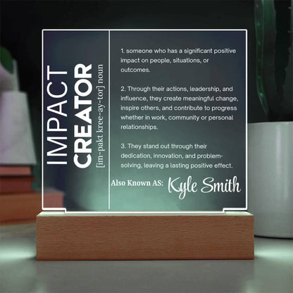 Impact Creator Personalized Acrylic Plaque – Corporate Gift