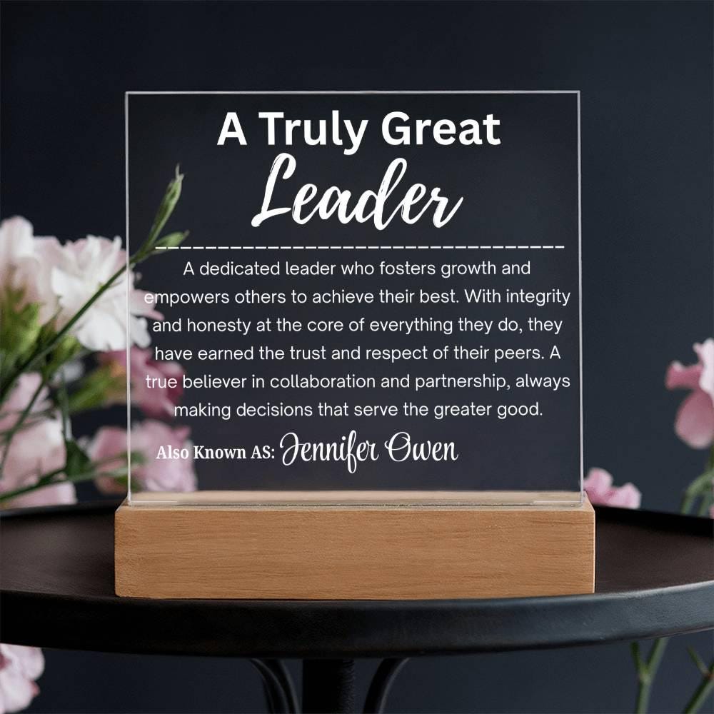Personalized Leader Gift Acrylic Plaque – Leadership Gifts – view 2